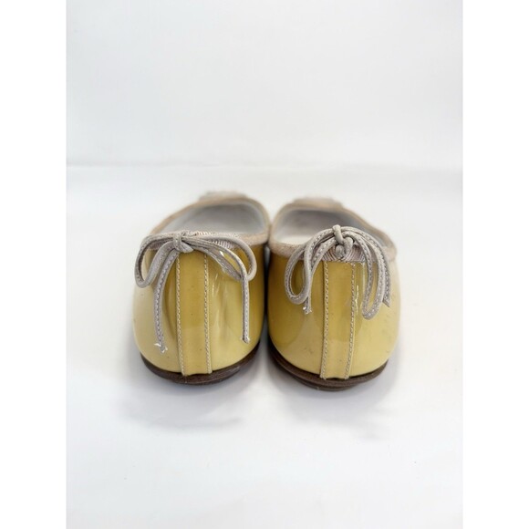 Chanel Ballet Flats Yellow Patent Leather w/ Large CC Logo Y2K Sz EU 34.5 4.5 - Picture 8 of 16
